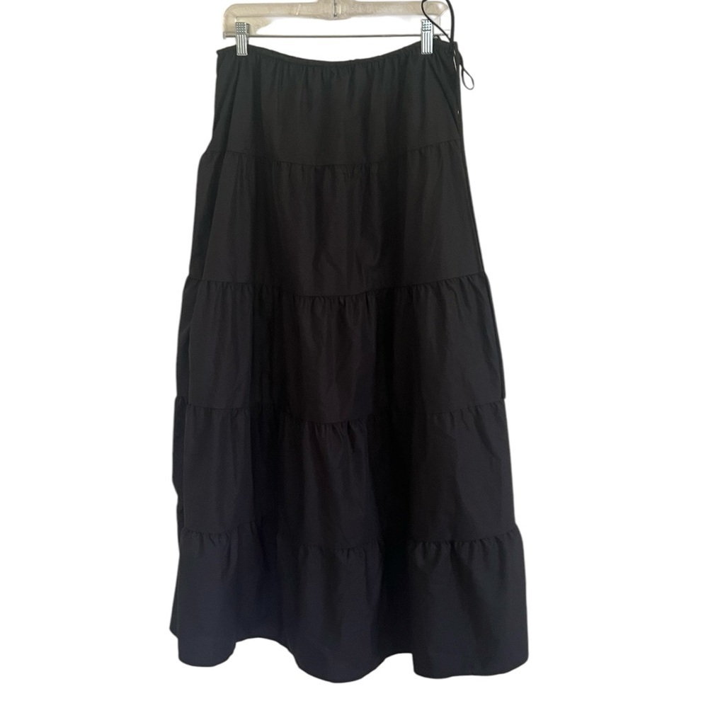 Lisa Says Gah Black Tiered Maxi Skirt Medium